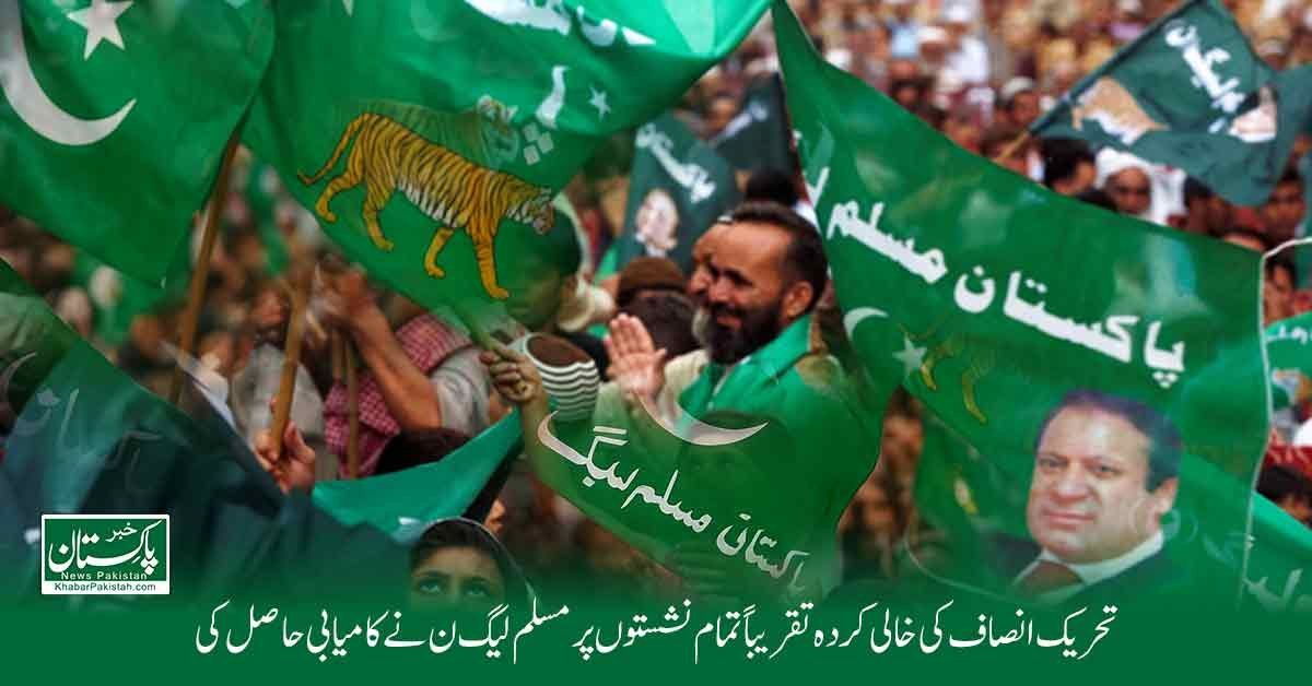 پاکستان ضمنی انتخابات 2024 کے نتائج، مسلم لیگ ن کی کامیابی کی نمائندگی کرتی ہوئی سیاسی گرافک