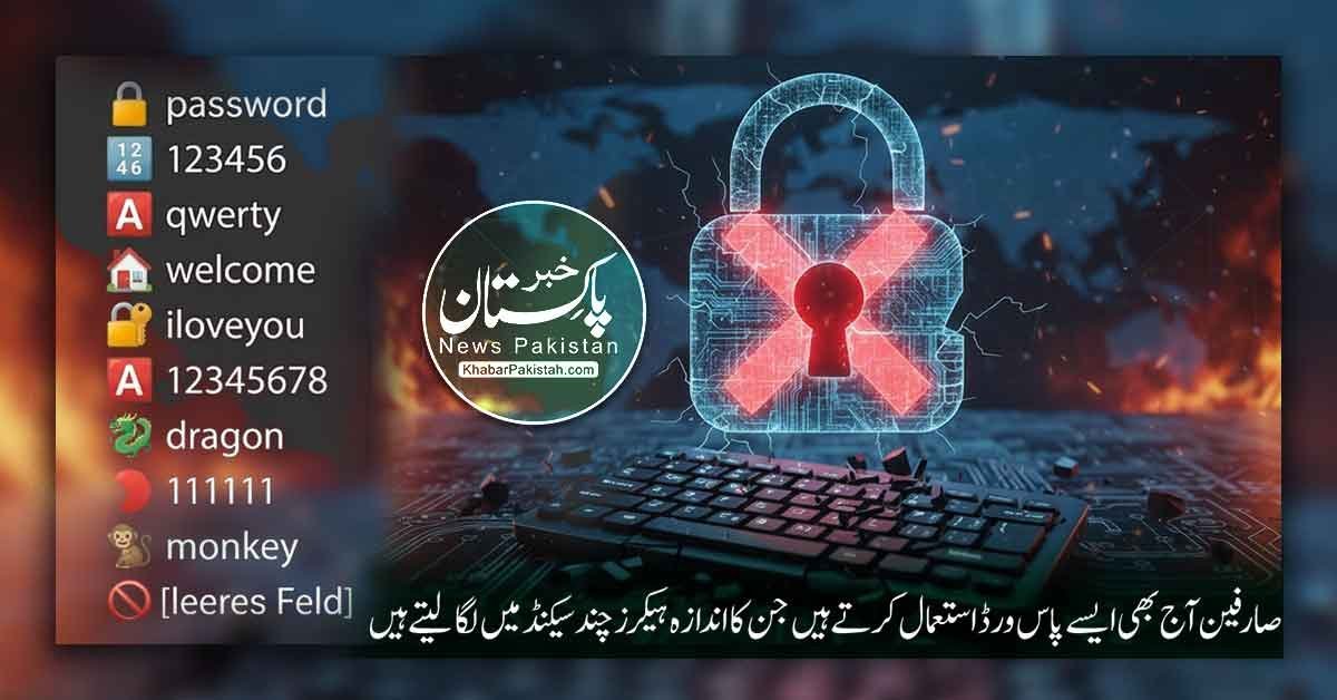 دنیا کے کمزور اور عام استعمال ہونے والے پاس ورڈز کی فہرست اور سائبر سیکیورٹی کا تصور