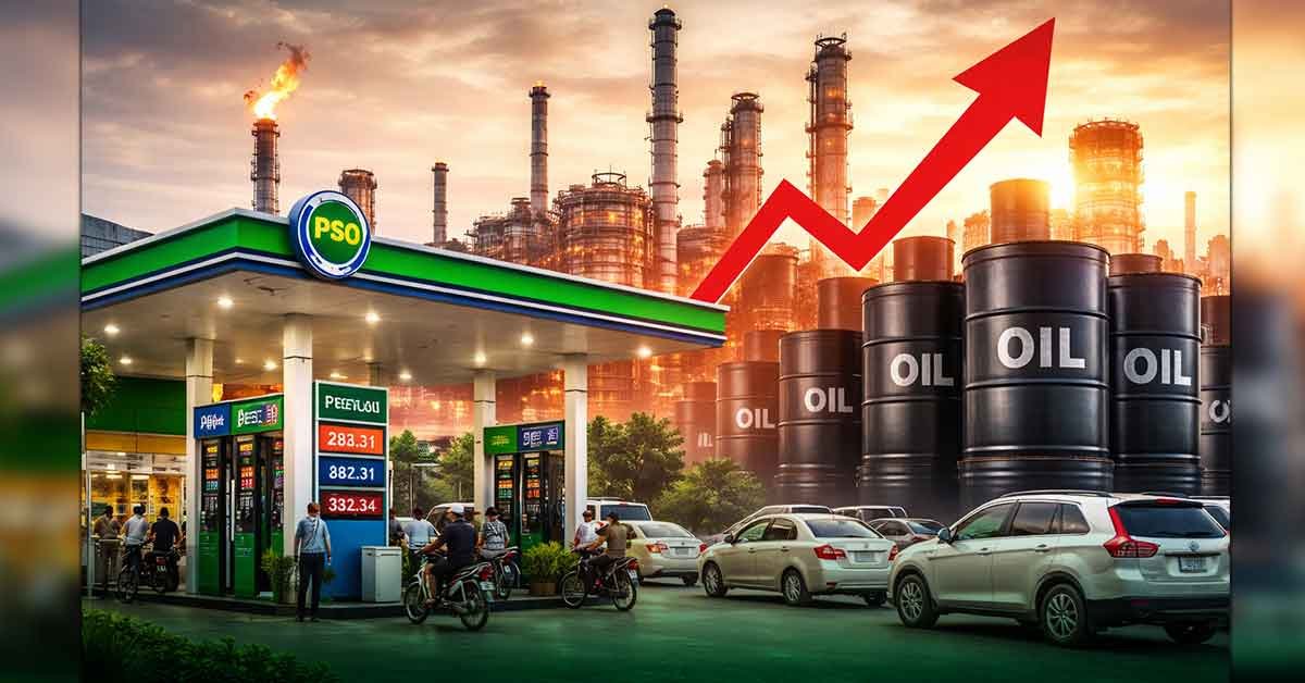 عالمی منڈی میں تیل کی قیمتوں میں اضافے کے پس منظر میں پاکستان کے پیٹرول پمپ کا منظر